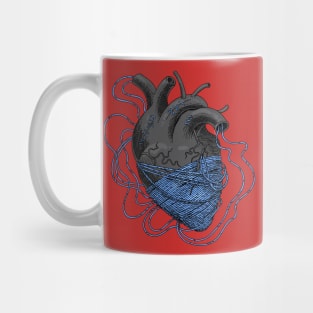 heart black tangled threads Mug